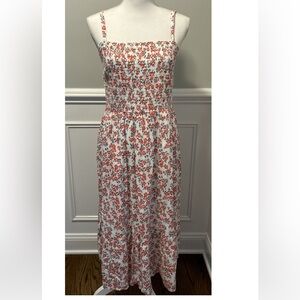 Gap floral smocked midi dress